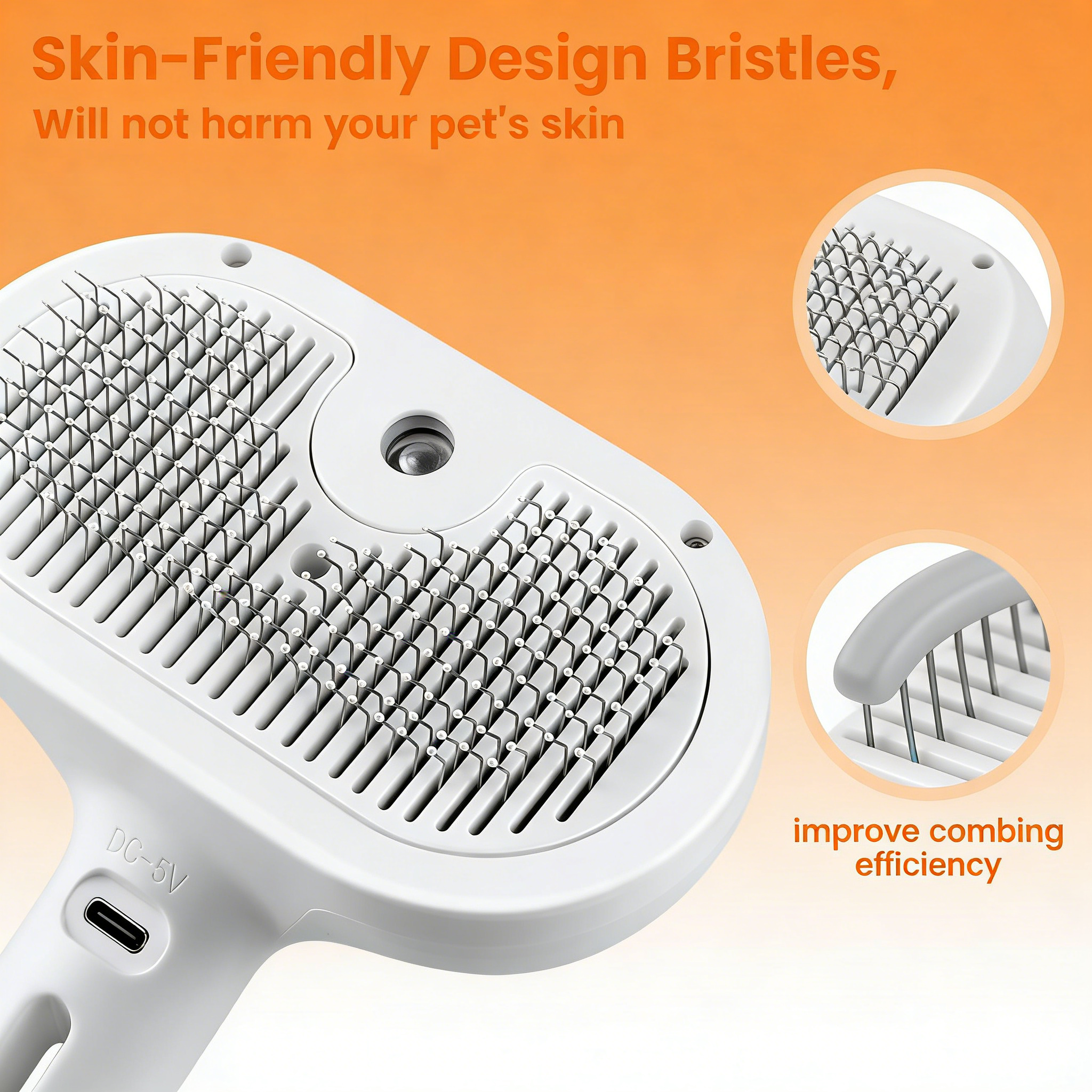 3 in 1 Cat Steam Brush, Pet Steam Brush for Cat Dog Long Short Haired