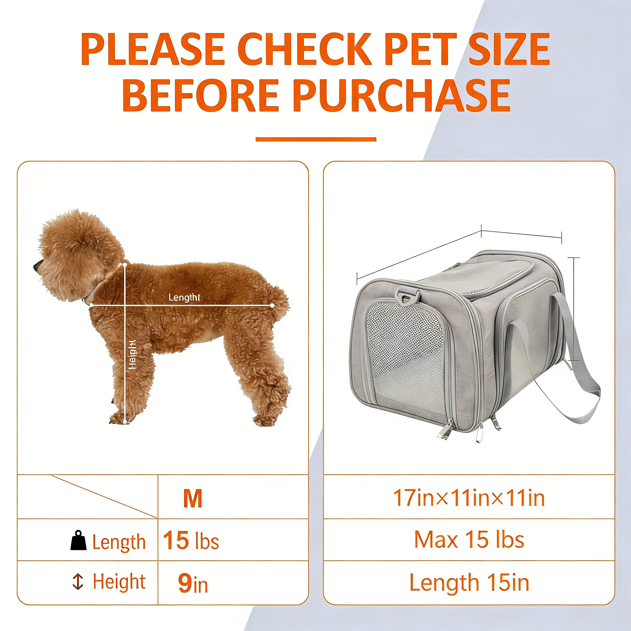 Cat Carriers Dog Carrier Pet Carrier For Small / Medium Cats Dogs Puppies (Up To 15lbs)