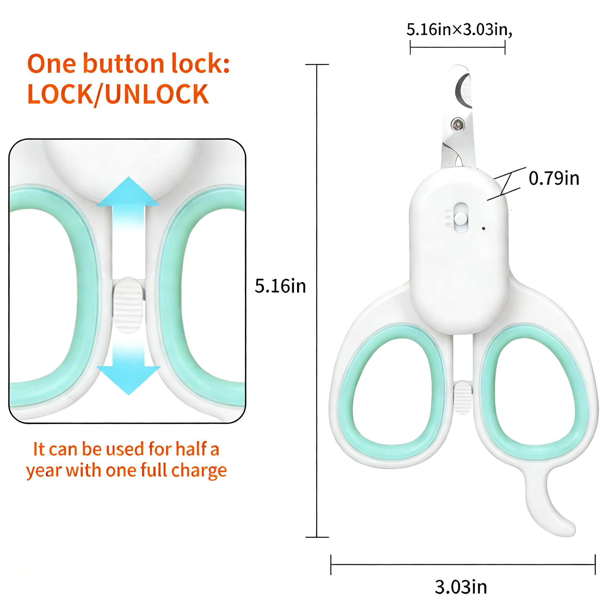 Pet Nail Clipper with LED & -U-V Light, Cat Claw Trimmer with Ultra Bright LED Light for Nail Bloodline to Avoid Over Cutting