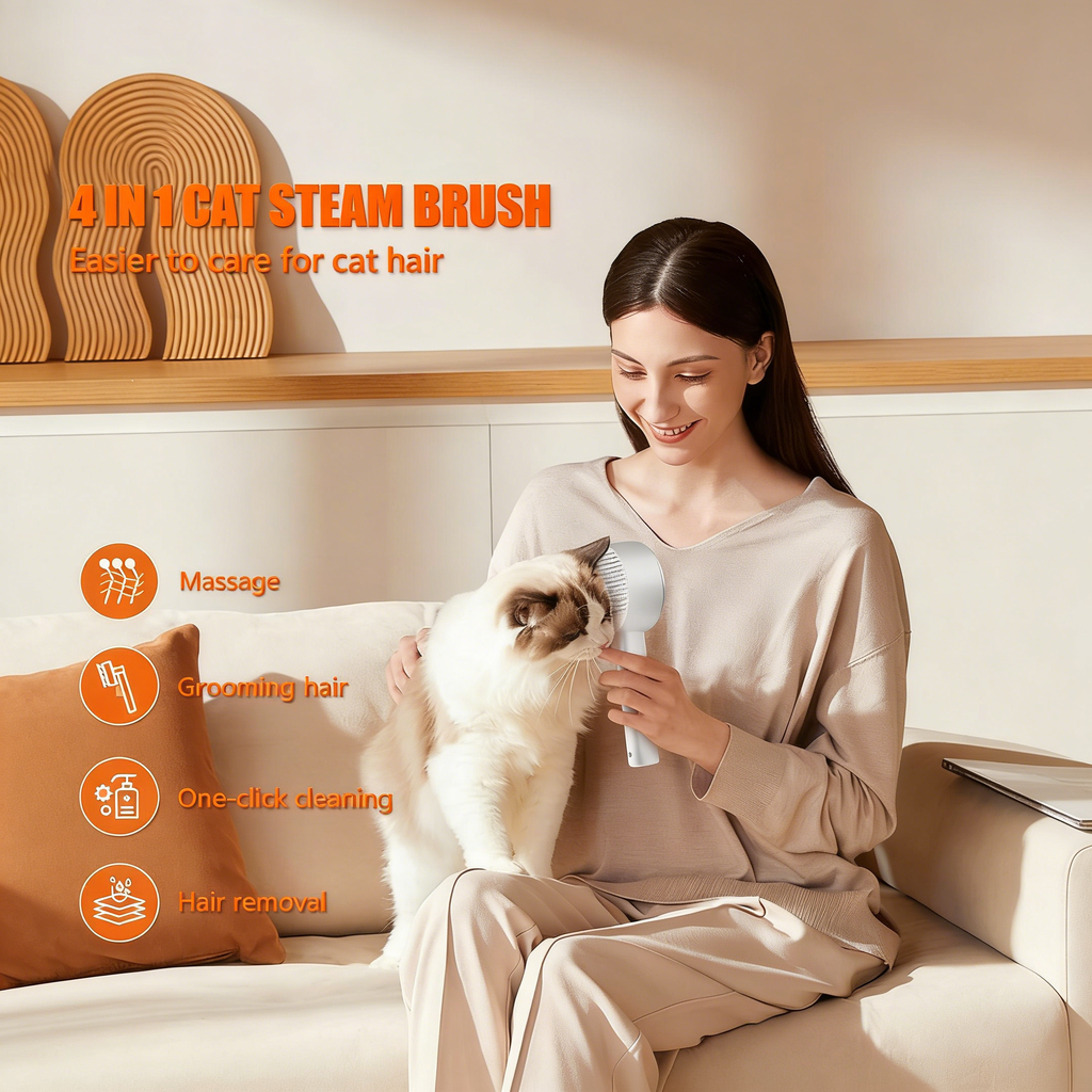 Cloud Care Cat Brush for Indoor Cat Steam Brush