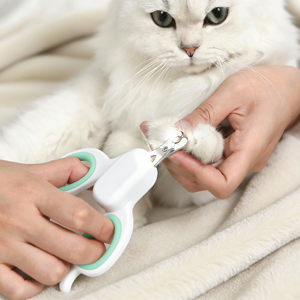 Pet Nail Clipper with LED & -U-V Light, Cat Claw Trimmer with Ultra Bright LED Light for Nail Bloodline to Avoid Over Cutting