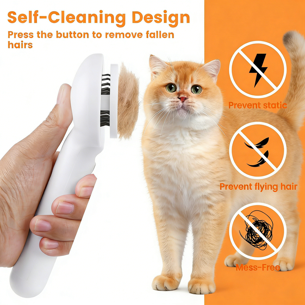 3 in 1 Cat Steam Brush, Pet Steam Brush for Cat Dog Long Short Haired