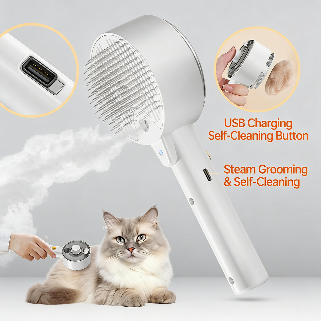 Cloud Care Cat Brush for Indoor Cat Steam Brush