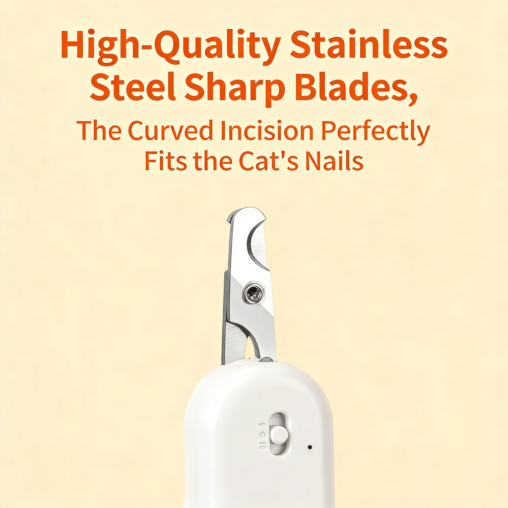 Pet Nail Clipper with LED & -U-V Light, Cat Claw Trimmer with Ultra Bright LED Light for Nail Bloodline to Avoid Over Cutting